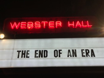 WEBSTER HALL end of an era