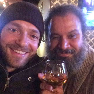Ross Marquand and William Fuentes watching The Walking Dead